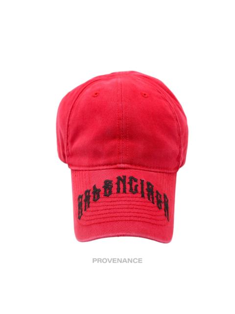 BALENCIAGA Balenciaga Tattoo Embroidered Logo Cap - Red