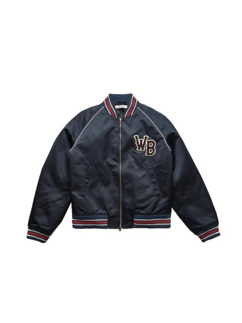 WALES BONNER Wales Bonner Marvel Satin Bomber Jacket Navy