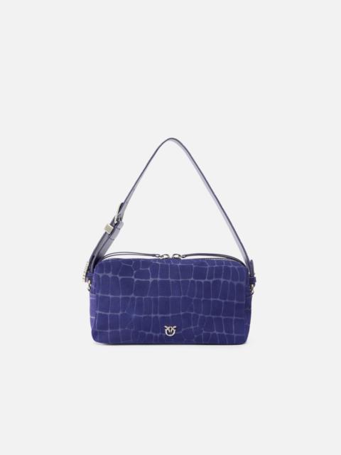 PINKO MEDIUM CROSSBODY BOWLER BAG IN CROCODILE-PRINT LEATHER