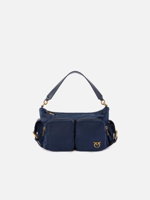 PINKO MEDIUM SATIN CAMERA BAG WITH LOVE BIRDS LOGO