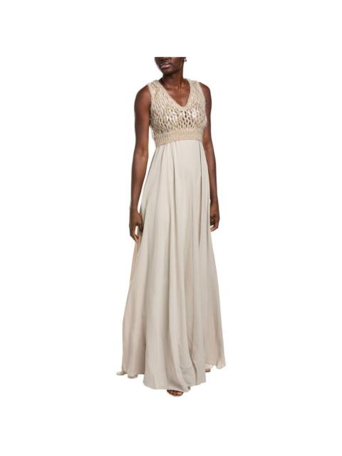 Brunello Cucinelli Brunello Cucinelli Wobeige Wool Blend Maxi Dress