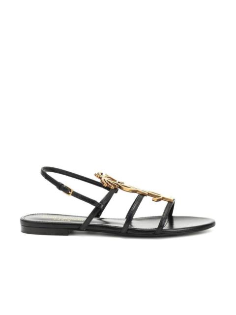 SAINT LAURENT Metal Monogram Cassandra Sandals