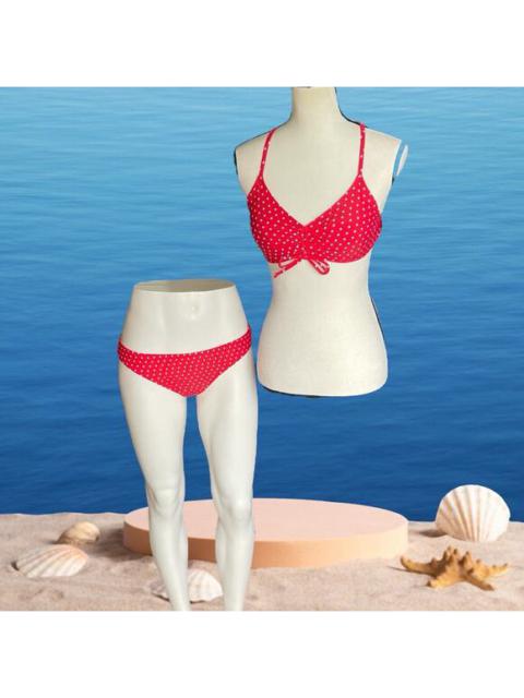 Express Women's Red White Polka Dot 2 Pcs. Swimsuit Bikini Size M NEW NWT