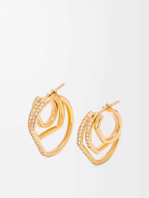 Loewe Stacked hoop earrings in sterling silver and crystals