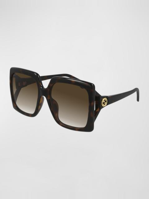 GUCCI Oversized Square Injection Plastic Sunglasses