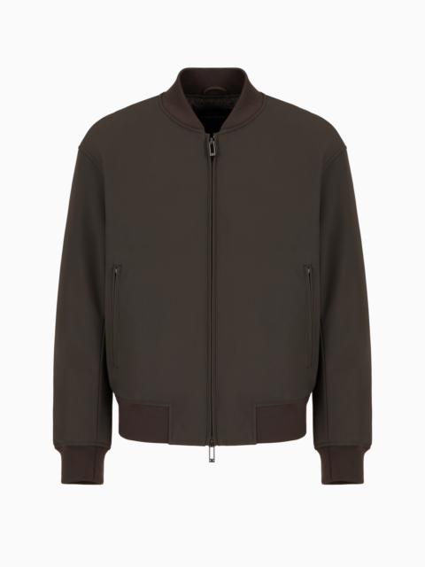 EMPORIO ARMANI Zipped bomber jacket in technical stretch nylon