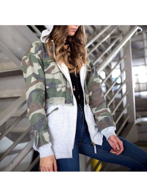 Other Designers Vintage Havana Camo Layered Sweatshirt Jacket