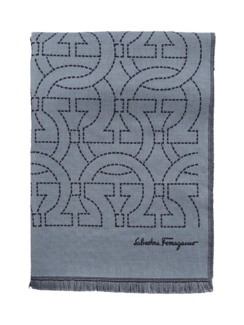 Wool Scarf With Gancini Logo