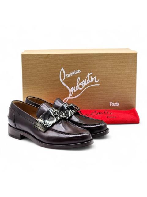Christian Louboutin Christian Louboutin Leather Loafers with metal ornament Brown EU 40 US 7 - NWB
