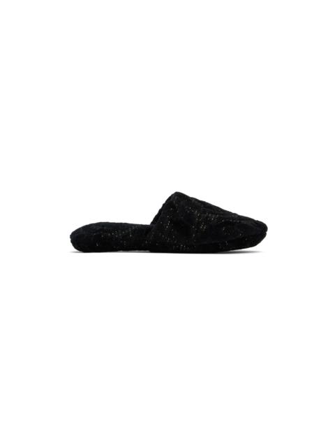 VERSACE Black Barocco Slippers