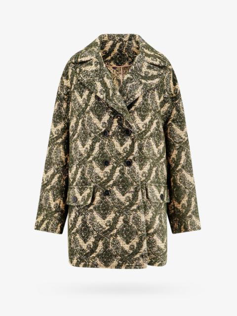 Etro Women Double-Breasted Coat With Multicolor Motif