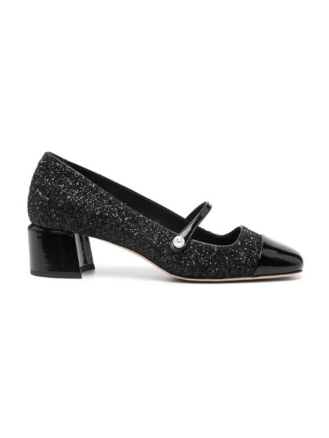 JIMMY CHOO エリサ 45 クリッタハンフス ELISA45JBZ BLACKBLACK ELISA 45 | Black Nappa and Patent Leather Pumps | Summer