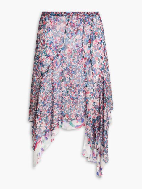 Isabel Marant Omyles layered floral-print silk-crepon mini skirt