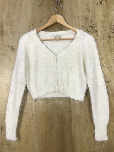 Other Designers Homespun Knitwear - FA CropTop Mohair Soft Faux Fur Knit Cardigan