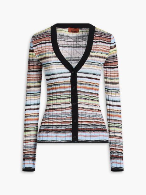 Missoni Space-dyed ribbed cotton-blend cardigan