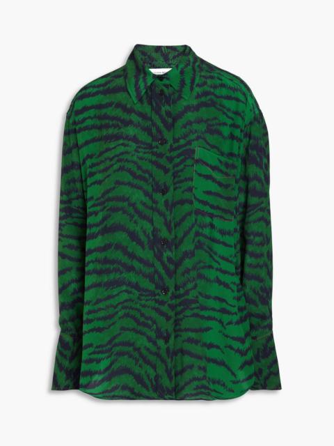 Victoria Beckham Tiger-print silk crepe de chine shirt