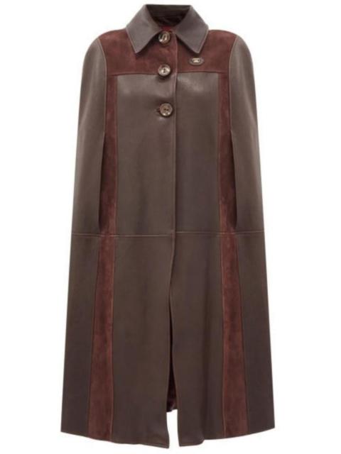 GUCCI GG-logo Leather And Suede Cape