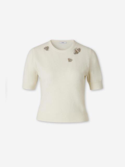 Erdem EMBROIDERED KNIT TOP