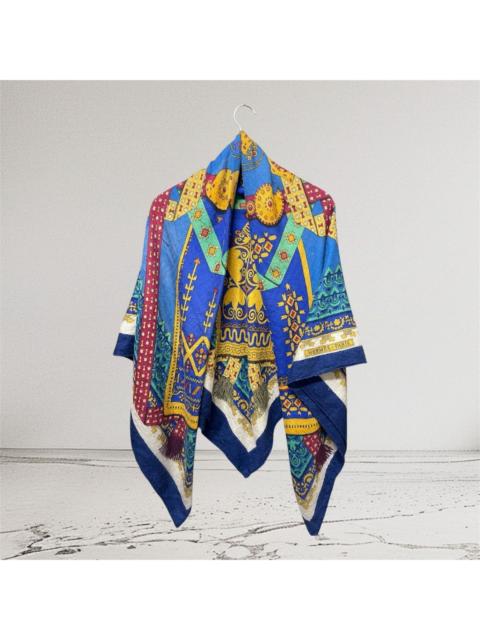 Hermès HERMÈS Vintage Silk Cashmere BRINS D'OR stole shawl