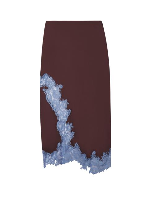 A.L.C. Olivia Satin and Lace Midi Skirt