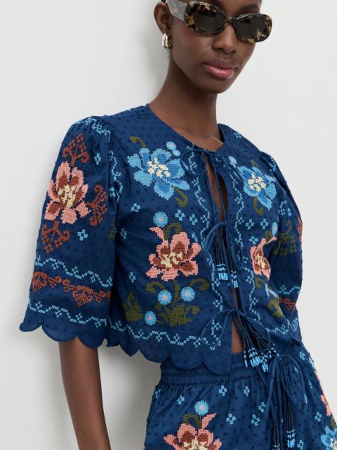FARM RIO Stitched Garden Blouse