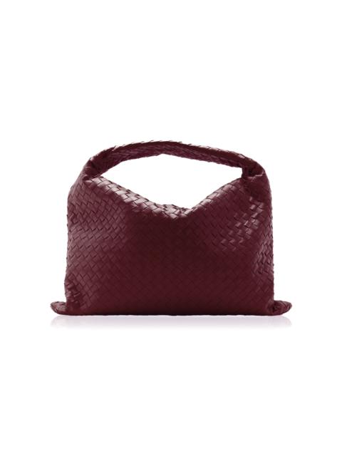 Bottega Veneta Large Hop Intrecciato Leather Bag burgundy