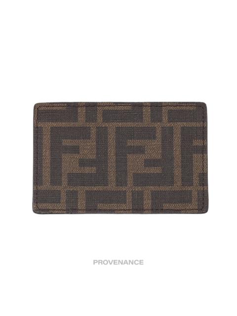 FENDI Fendi Card Holder Wallet NM - FF Zucca Canvas Black