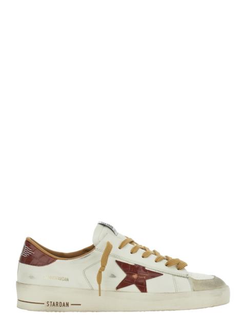 Golden Goose Golden Goose Men 'Stardan' White Sneaker Low Top With Star Patch On The Side And Logo Patch On The T