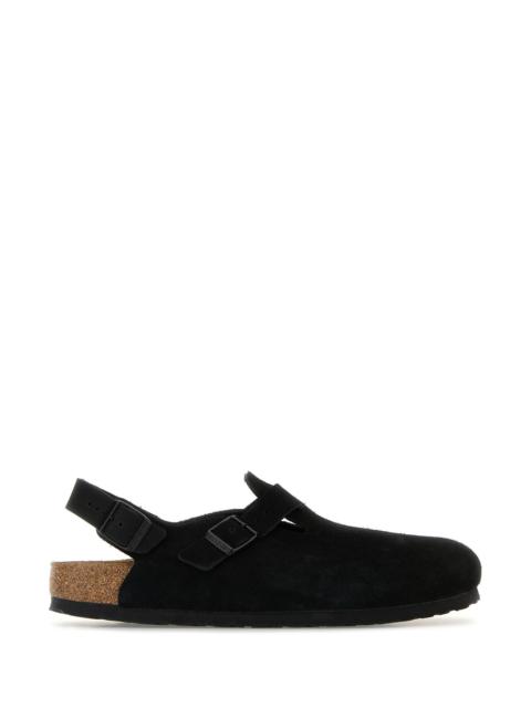 BIRKENSTOCK Black suede Tokyo slippers