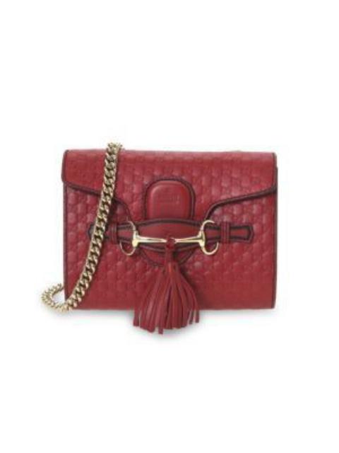 GUCCI Authentic GUCCI Emily Microguccissima Leather Chain Bag