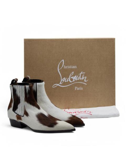 Christian Louboutin Christian Louboutin Cheliviss Low Boots - Hair-on Calf  - Brown White 40 $1795