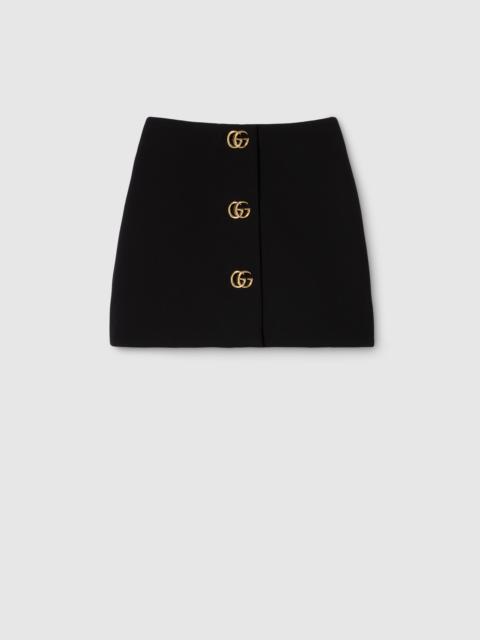 GUCCI Crêpe wool skirt with Double G button