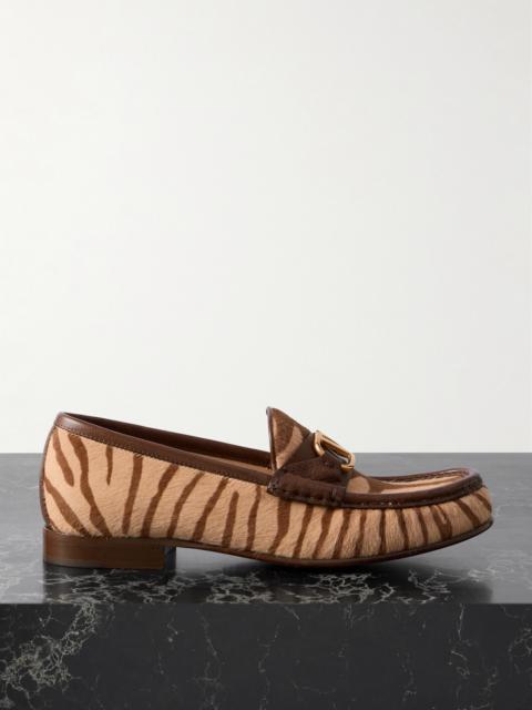 Valentino Vlogo Signature 20 Leather-trimmed Zebra-print Calf Hair Loafers