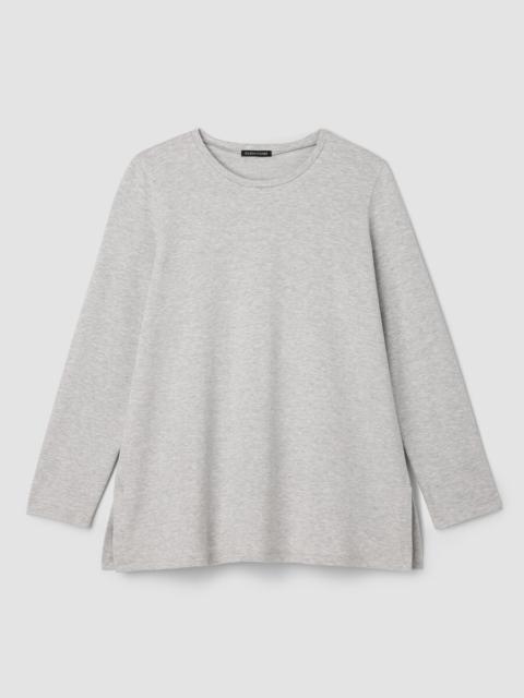 EILEEN FISHER Striped Cozy Brushed Terry Long Top