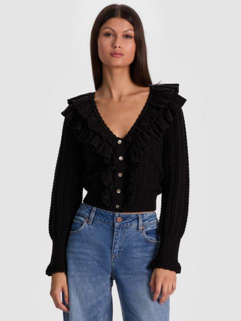 Alice + Olivia EILEEN RUFFLE CARDIGAN