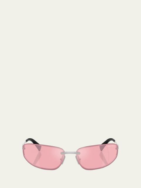Miu Miu A50S Rimless Oval Metal Sunglasses