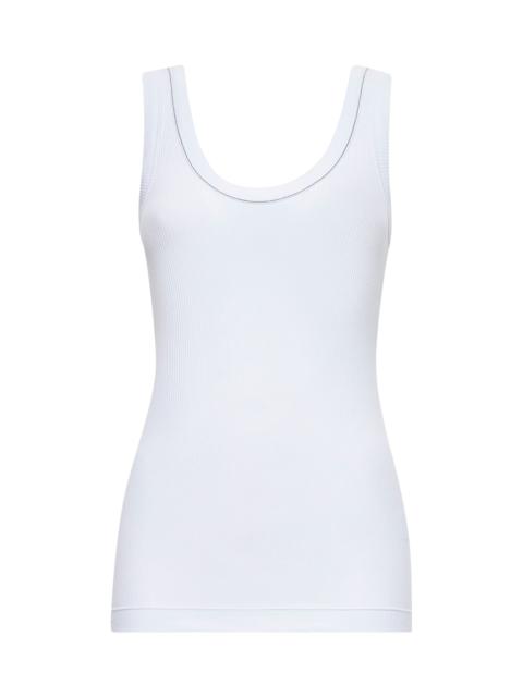 Brunello Cucinelli Brunello Cucinelli Women White Ribbed Jersey Monili Top