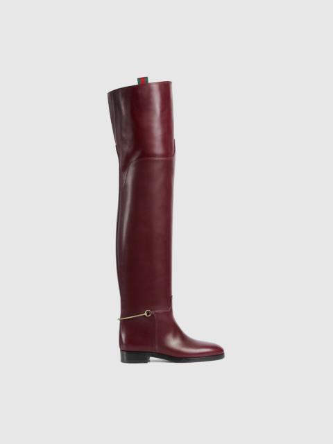 Women's slim Horsebit knee-high boot