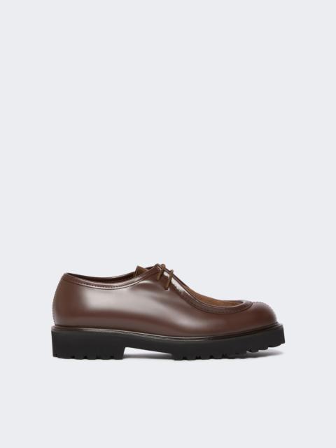 Max Mara TRACKLACEUP Leather and suede lace-up shoes