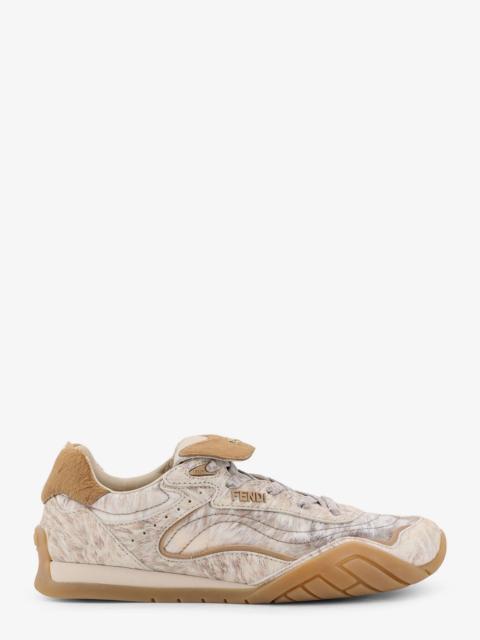 FENDI Fendi Women Wave Pulse Leather And Fabric Sneakers