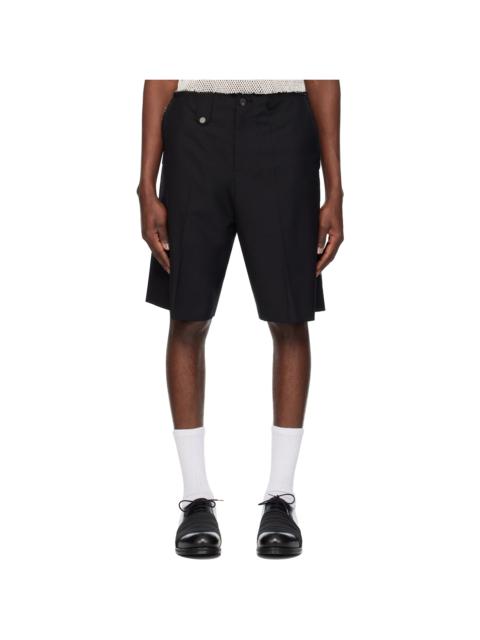EGONLAB Black Raw Edges Tailoring Shorts
