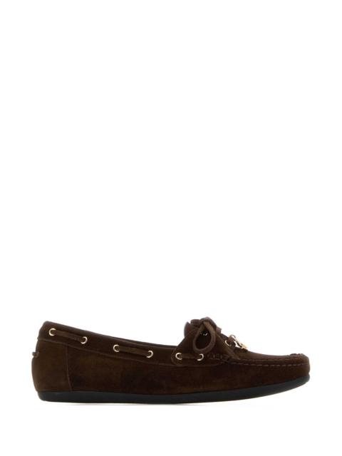 FERRAGAMO Salvatore Ferragamo Women Dark Brown Suede Flippy Loafers