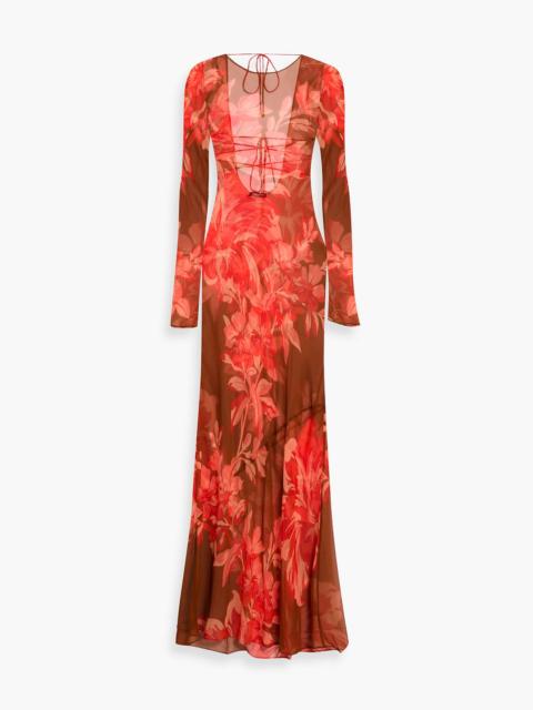 RETROFÊTE Vienna floral-print silk-chiffon maxi dress