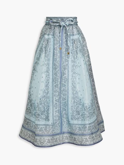 Zimmermann Paisley-print linen and silk-blend gauze maxi skirt