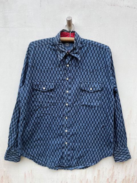 Other Designers Designer - Fukura Suzume Japan Pearl Snap Western Printed Shirt