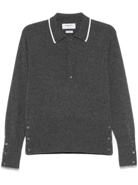 Thom Browne Browne 65 Jersey Intarsia Cashmere Long Sleeve Polo Men