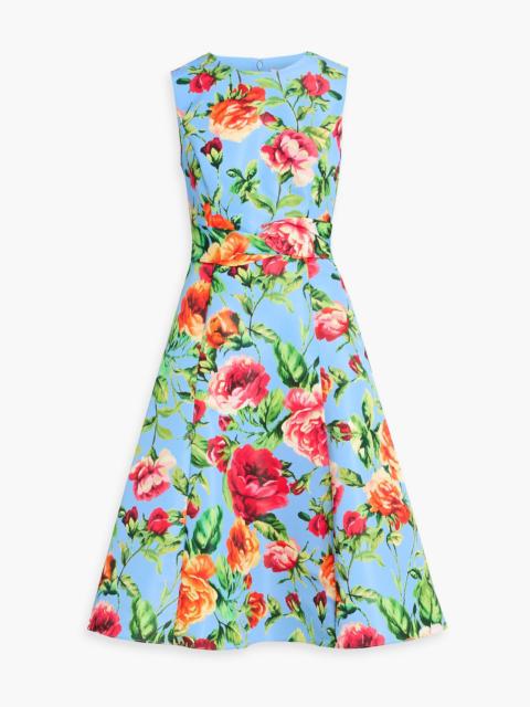 CAROLINA HERRERA Floral-print faille midi dress