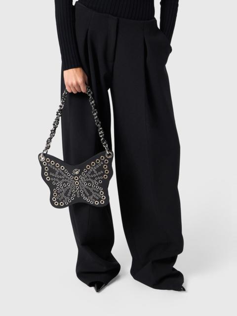 Blumarine BUTTERFLY MINI LEATHER BAG WITH METAL DETAILS