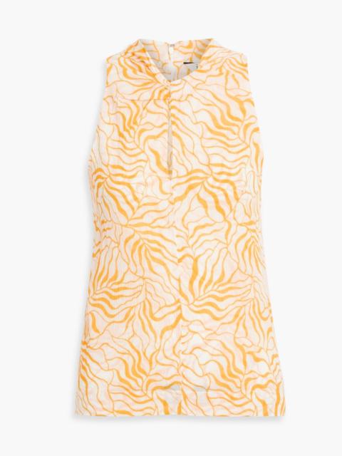 Other Designers Maraloma twist-front printed cotton-mousseline top