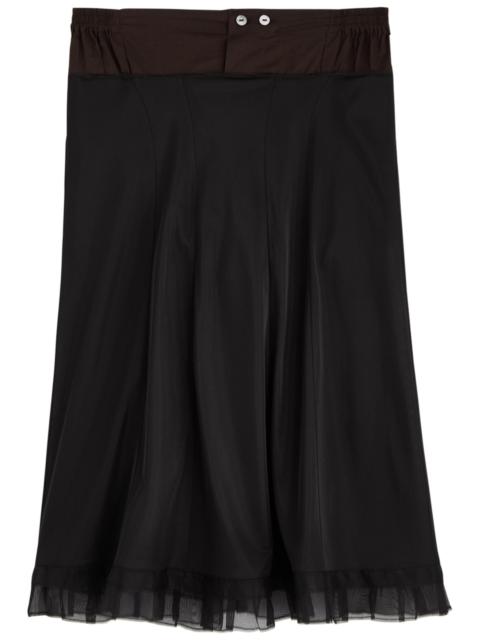 Maison Margiela Panelled Satin-jersey Midi Skirt